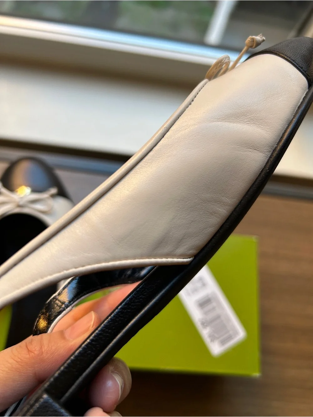 New Tory Burch Cap-Toe Slingback Ballet Cream/Black, Size 7, $300 Retail